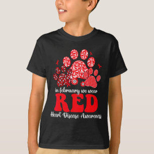 In Februari dragen we Rode Hond Kat Poot Hart Ziek T-shirt