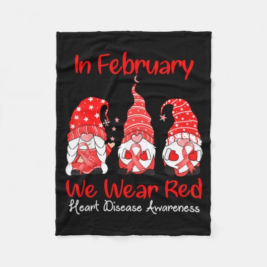 In Februari dragen we Rood Drie Kabouters Hartziek Fleece Deken (Voorkant)