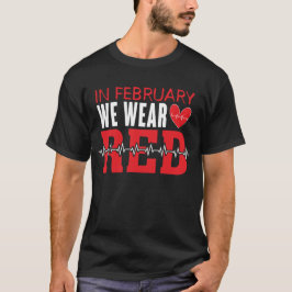 In Februari dragen we rood, Hartziektebewustzijn T-shirt