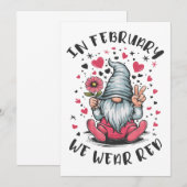 In februari dragen we rood voor hartgezondheidsbew kaart (Voorkant / Achterkant)