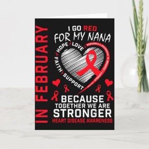 In februari ga ik rood voor mijn Nana hartziekte b Kaart