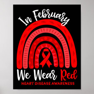 In februari gaan we met een rode lintje hartziekte poster