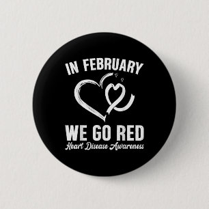 In februari gaan we naar Red Heart Disease Awarene Ronde Button 5,7 Cm