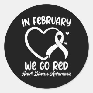In februari gaan we naar Red Heart Disease Awarene Ronde Sticker