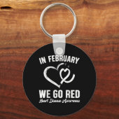 In februari gaan we naar Red Heart Disease Awarene Sleutelhanger (Voorkant)