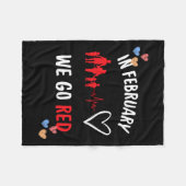 In februari gaan we naar Red Hearth Health Month Fleece Deken (Voorkant (Horizontaal))