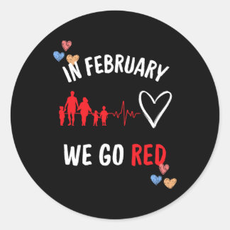 In februari gaan we naar Red Hearth Health Month Ronde Sticker