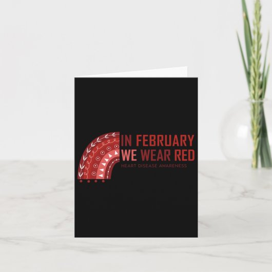 In februari hebben we rood Draag. Hartziekte bewus Kaart (Voorkant)