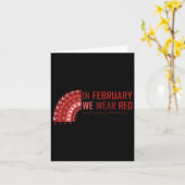 In februari hebben we rood Draag. Hartziekte bewus Kaart (Gele Bloem)