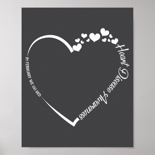 In februari Red Hart Ziektebewustzijn Poster (Voorkant)