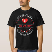 In February We Go Red | Heart Disease Awareness T-shirt (Voorkant)