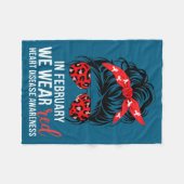 In February We Wear Red Chd Heart Disease Awarenes Fleece Deken (Voorkant (Horizontaal))