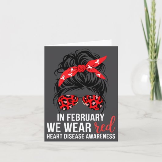 In February We Wear Red Chd Heart Disease Awarenes Kaart (Voorkant)