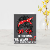In February We Wear Red Chd Heart Disease Awarenes Kaart (Gele Bloem)