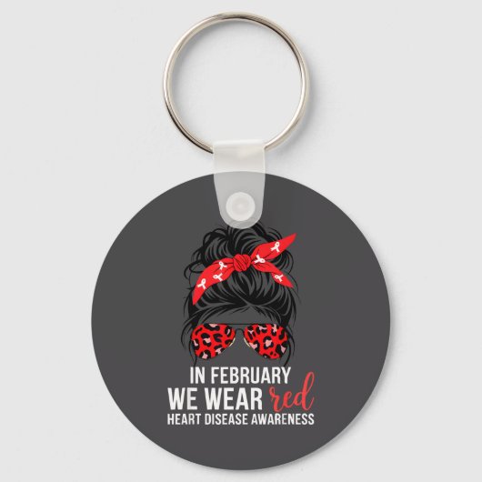 In February We Wear Red Chd Heart Disease Awarenes Sleutelhanger (Voorkant)
