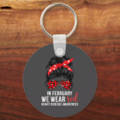 In February We Wear Red Chd Heart Disease Awarenes Sleutelhanger (Voorkant)