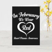 In February We Wear Red Heart Disease Awareness _2 Kaart (Gele Bloem)