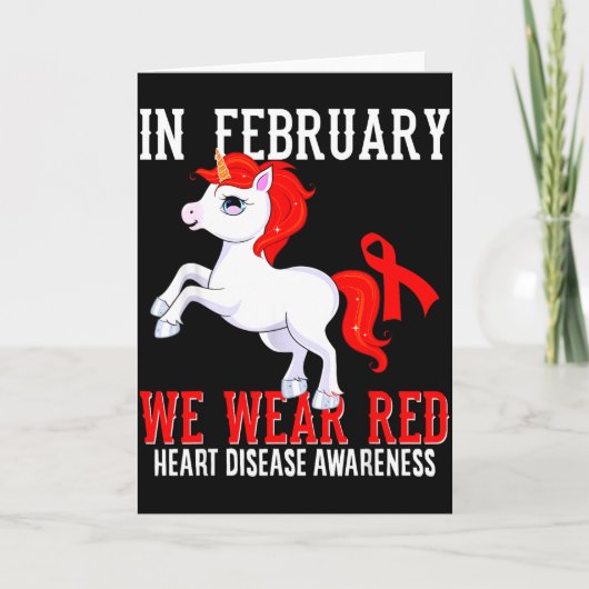 In February We Wear Red Heart Disease Awareness Mo Kaart (Voorkant)