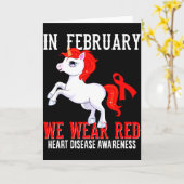 In February We Wear Red Heart Disease Awareness Mo Kaart (Gele Bloem)