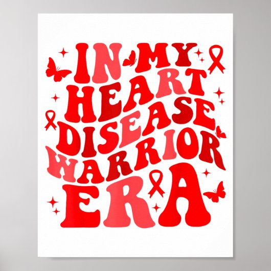 In February We Wear Red Heart Disease Awareness Wa Poster (Voorkant)