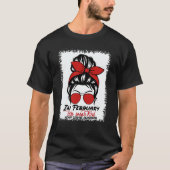 In February We Wear Red Messy Bun Heart Disease Aw T-shirt (Voorkant)
