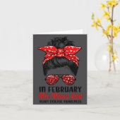 In February We Wear Red Messy Bun - Heart Disease  Kaart (Gele Bloem)