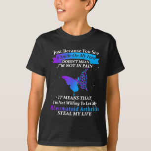 In Fine Ribbon Warrior reumatoïde artritis Aware T-shirt