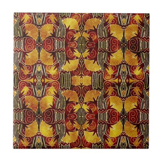 In Flames - Art Deco Pattern Tegeltje (Voorkant)