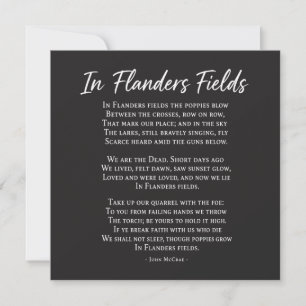 In Flanders Fields Gedicht Herdenkingsdag Kaart