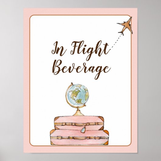 In Flight Drankjes Bar bord Reis Bruidsfeest Poster (Voorkant)