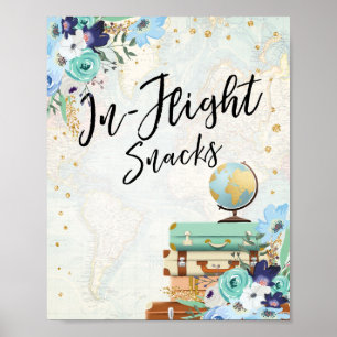 In-flight Snacks-borden met borden voor treinschoe Poster