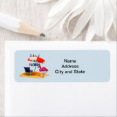 In Florida in ruste, wit adreslabel Etiket (Insitu)