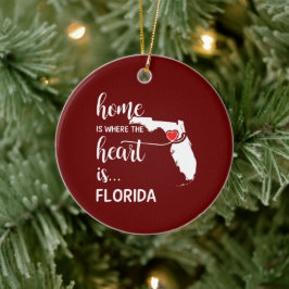 In Florida thuis is het hart gepersonaliseerd Keramisch Ornament