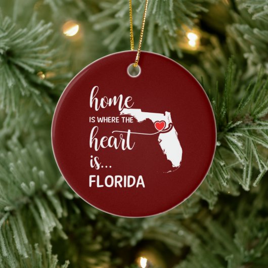 In Florida thuis is het hart gepersonaliseerd Keramisch Ornament (Boom)