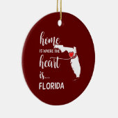 In Florida thuis is het hart gepersonaliseerd Keramisch Ornament (Rechts)