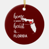 In Florida thuis is het hart gepersonaliseerd Keramisch Ornament (Voorkant)