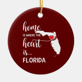 In Florida thuis is het hart gepersonaliseerd Keramisch Ornament