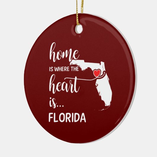 In Florida thuis is het hart gepersonaliseerd Keramisch Ornament (Links)