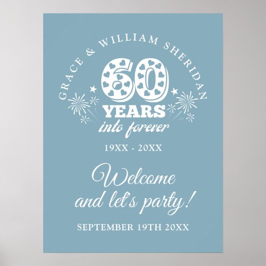 In Forever 60th Wedding Jubileum Welkomstbord Poster (Voorkant)