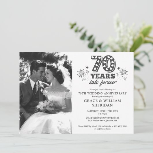 In Forever 70th Wedding Jubileum Foto Kaart (Staand voorkant)