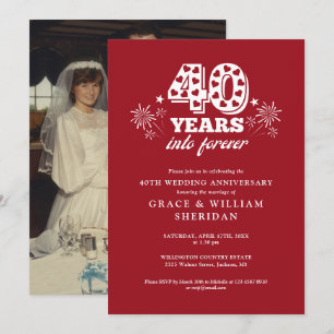 In Forever Ruby 40th Wedding Jubileum Foto Kaart