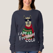 In freaking koude Sweatshirt - Cool lama Kerstmis (Voorkant)