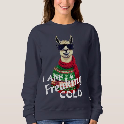 In freaking koude Sweatshirt - Cool lama Kerstmis (Voorkant)