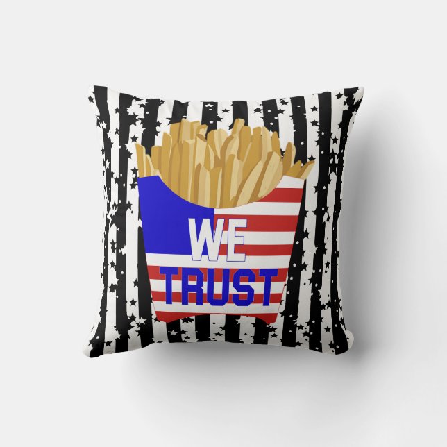 In Fries We Trust Kussen  (Achterkant)