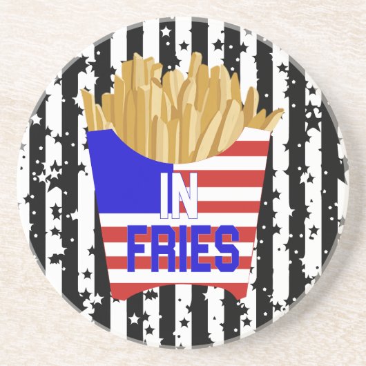 In Fries We Trust Kussen Zandsteen Onderzetter (Voorkant)