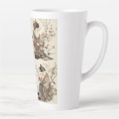 "In Full Bloom" Japanese Cat in Kimono Art Latte Mok (Rechts)