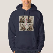 "In Full Bloom" Japanese Cat in Kimono  Hoodie (Voorkant)