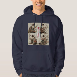 "In Full Bloom" Japanese Cat in Kimono  Hoodie