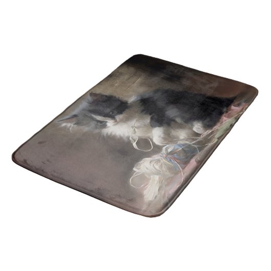 In Fun Black en White Kitten Badmat (Gekanteld)