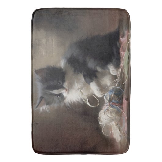 In Fun Black en White Kitten Badmat (Voorkant Verticaal)